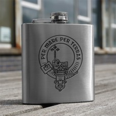 Stainless Steel Hip Flask with your Clan Crest  - 6oz